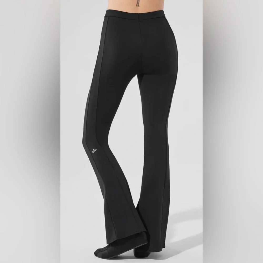 New Alo Yoga High Waist Zip It Flare Legging In Black Size Small New